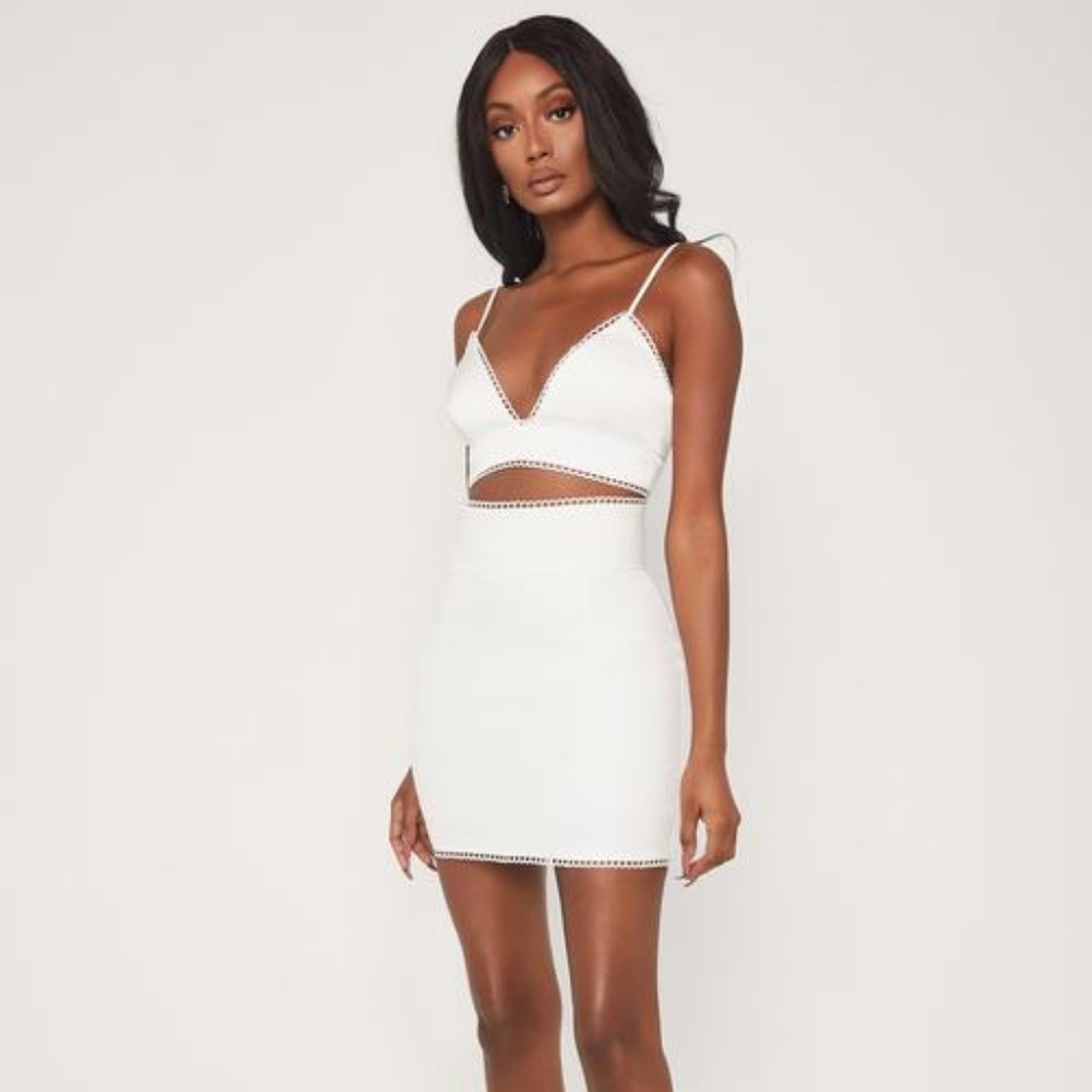 Meshki Satin Crochet Crop Top - Picture 5 of 8